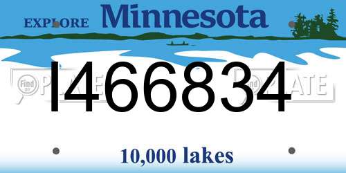I466834 Minnesota License Plate