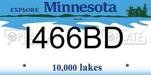 I466BD Minnesota License Plate