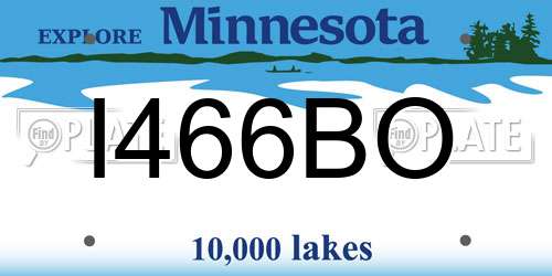 I466BO Minnesota License Plate