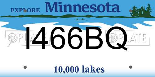 I466BQ Minnesota License Plate