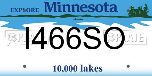 I466SO Minnesota License Plate