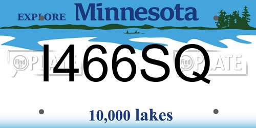 I466SQ Minnesota License Plate
