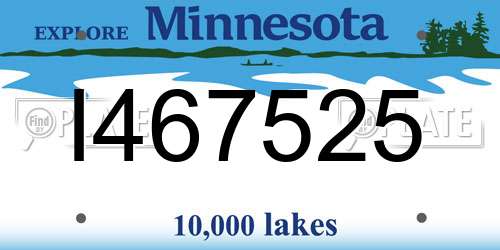 I467525 Minnesota License Plate