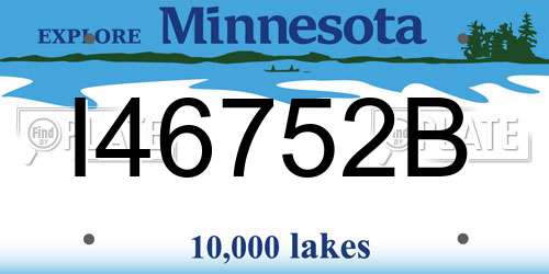 I46752B Minnesota License Plate