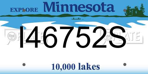I46752S Minnesota License Plate