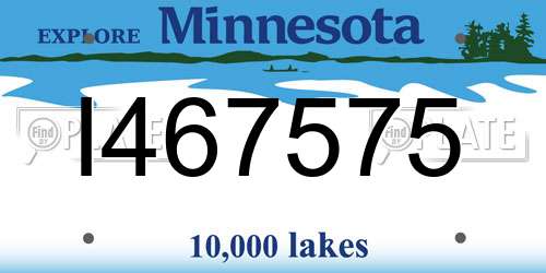 I467575 Minnesota License Plate