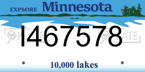 I467578 Minnesota License Plate
