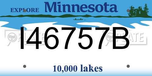 I46757B Minnesota License Plate
