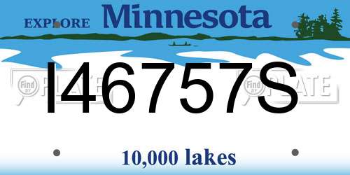 I46757S Minnesota License Plate