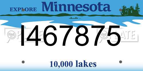 I467875 Minnesota License Plate