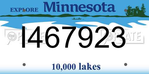 I467923 Minnesota License Plate