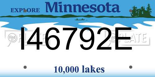 I46792E Minnesota License Plate