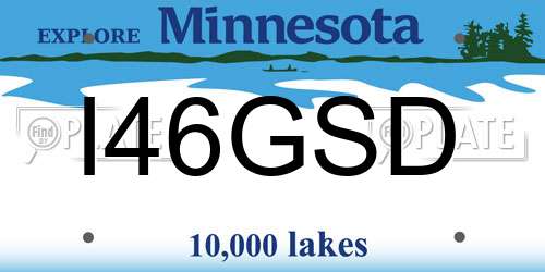 I46GSD Minnesota License Plate