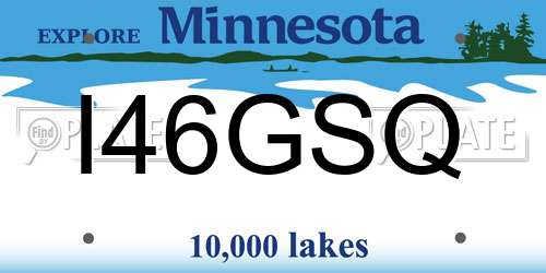 I46GSQ Minnesota License Plate