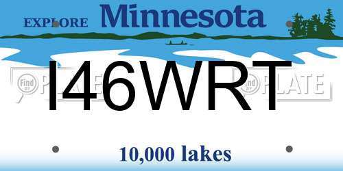 I46WRT Minnesota License Plate