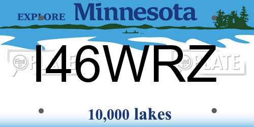 I46WRZ Minnesota License Plate