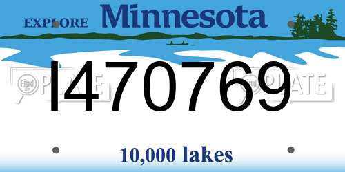 I470769 Minnesota License Plate