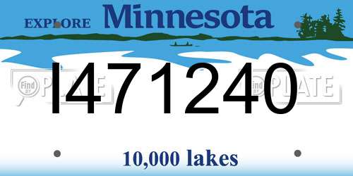 I471240 Minnesota License Plate