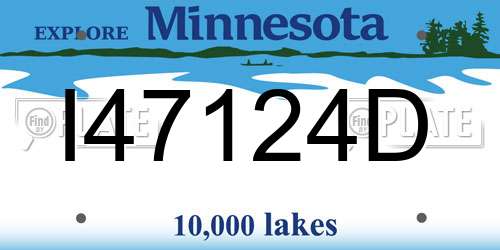 I47124D Minnesota License Plate