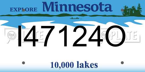 I47124O Minnesota License Plate