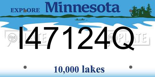 I47124Q Minnesota License Plate
