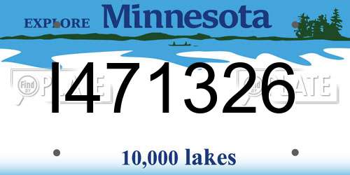 I471326 Minnesota License Plate