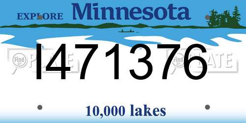 I471376 Minnesota License Plate