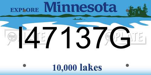 I47137G Minnesota License Plate