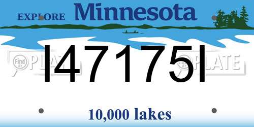 I47175I Minnesota License Plate
