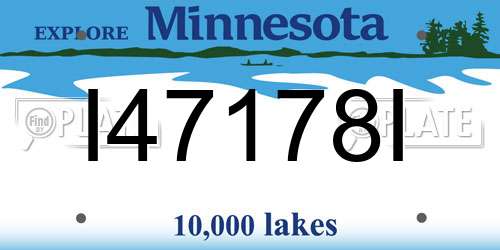 I47178I Minnesota License Plate