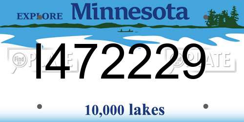 I472229 Minnesota License Plate