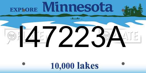 I47223A Minnesota License Plate