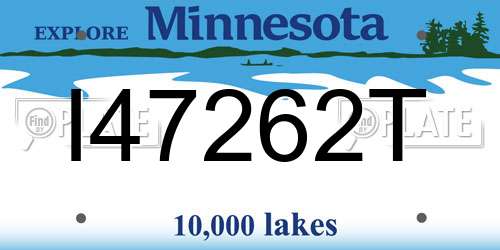 I47262T Minnesota License Plate