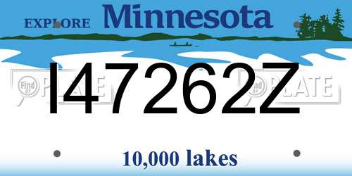 I47262Z Minnesota License Plate