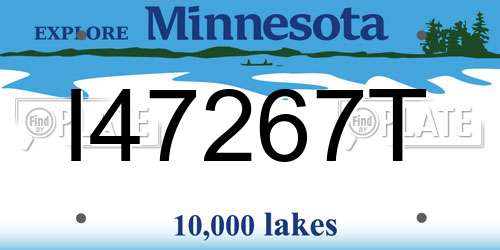I47267T Minnesota License Plate