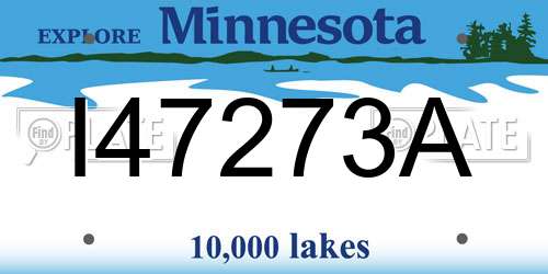I47273A Minnesota License Plate