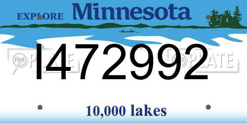 I472992 Minnesota License Plate