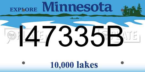 I47335B Minnesota License Plate