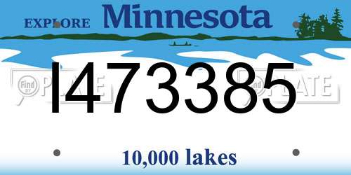 I473385 Minnesota License Plate