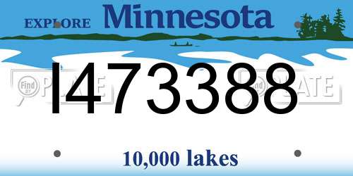 I473388 Minnesota License Plate