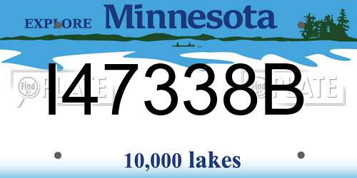 I47338B Minnesota License Plate