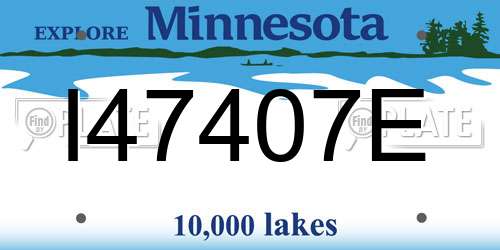 I47407E Minnesota License Plate
