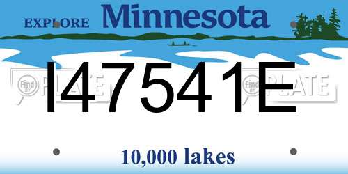 I47541E Minnesota License Plate