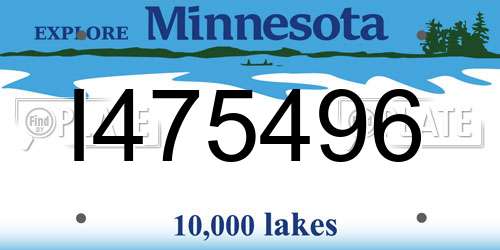 I475496 Minnesota License Plate