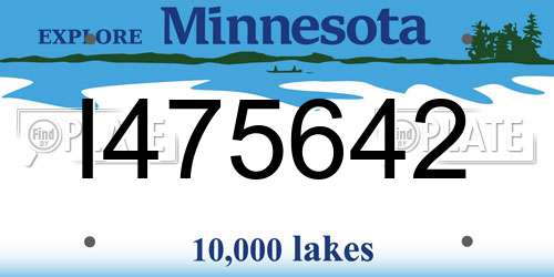 I475642 Minnesota License Plate