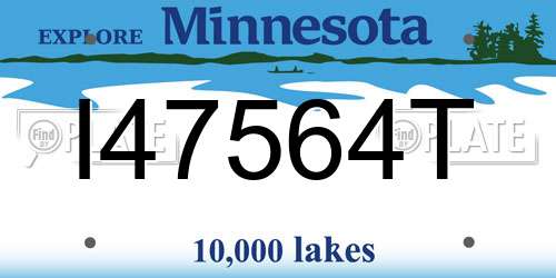 I47564T Minnesota License Plate