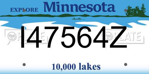 I47564Z Minnesota License Plate