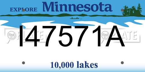 I47571A Minnesota License Plate