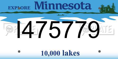 I475779 Minnesota License Plate