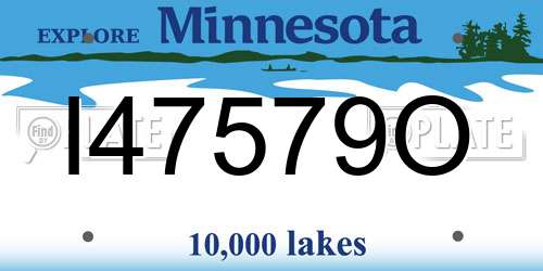 I47579O Minnesota License Plate